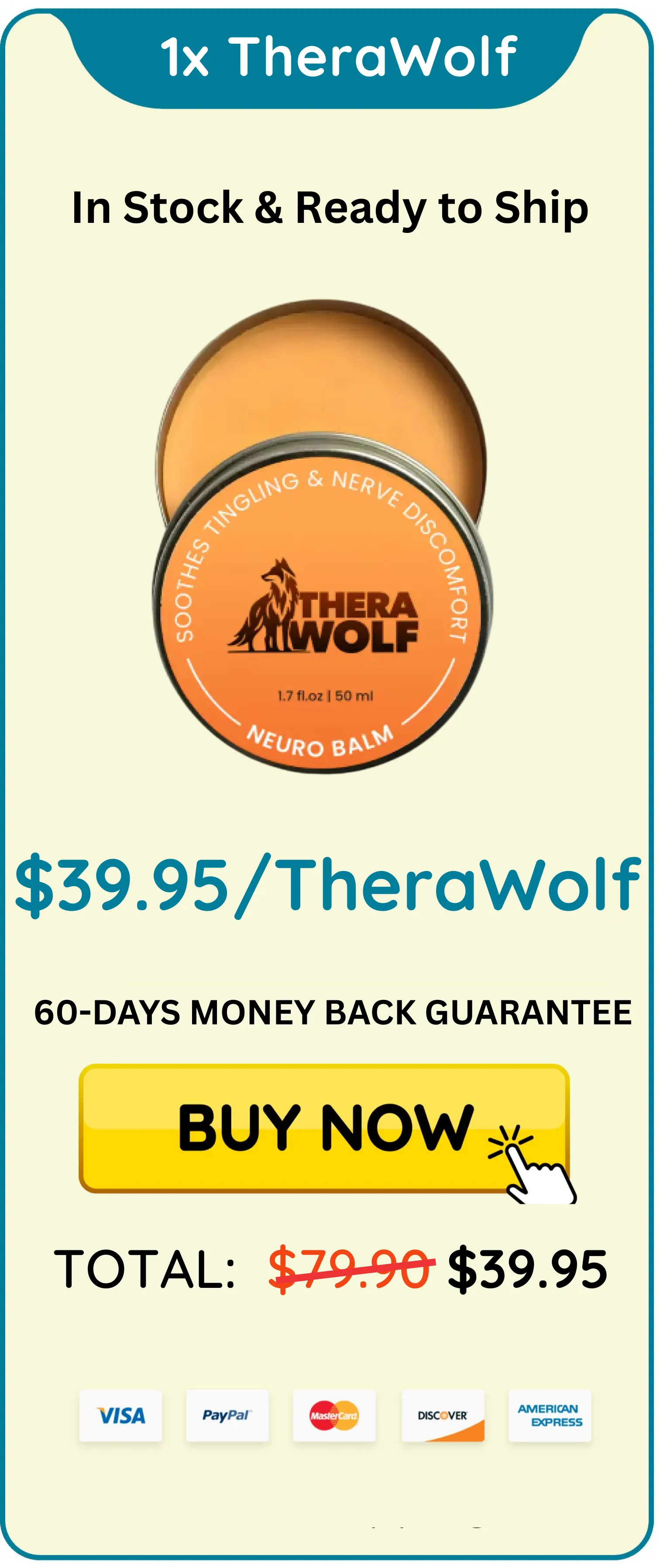 therawolf pain relief balm package 1