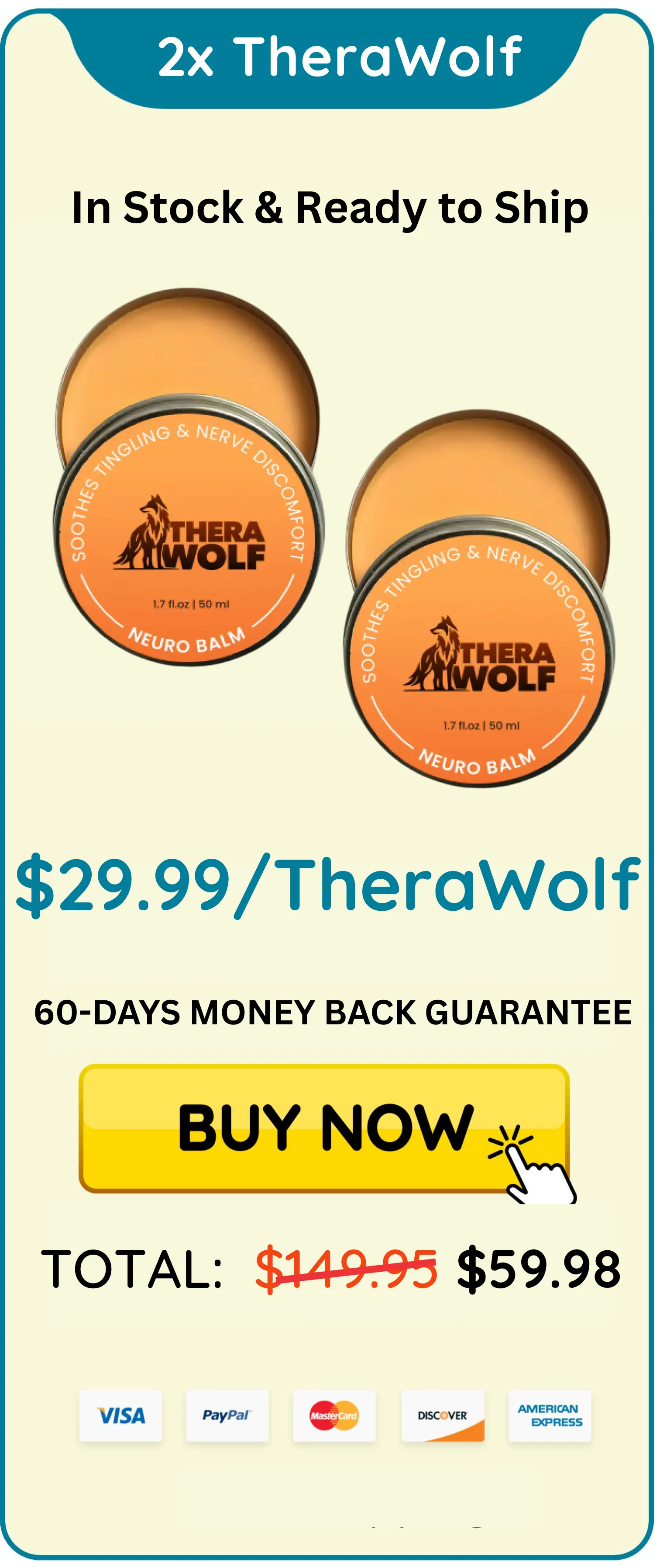 therawolf pain relief balm package 2