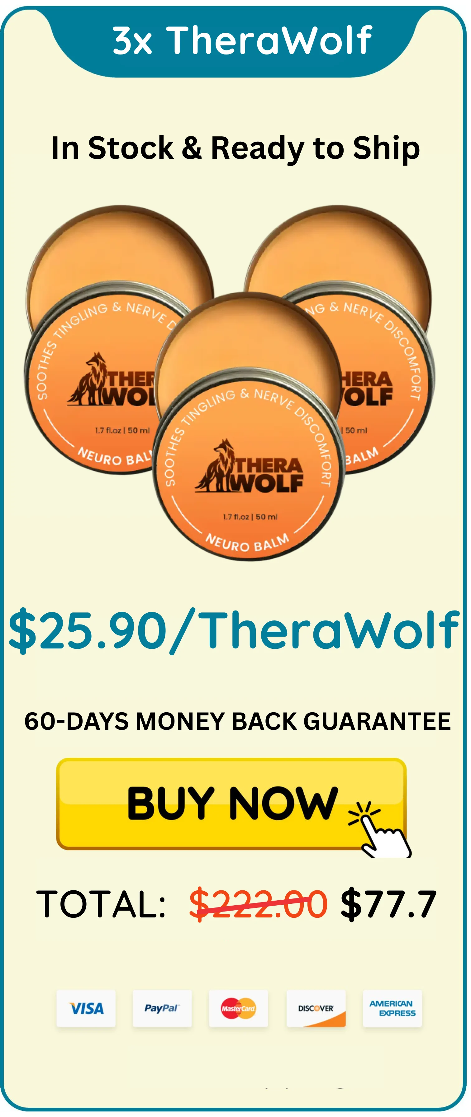 therawolf pain relief balm package 3